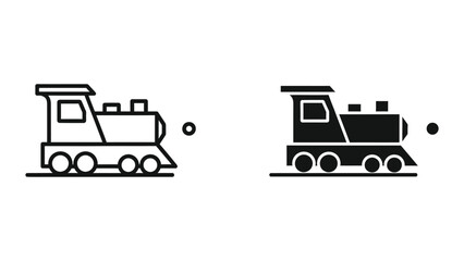 Simple black and white steam locomotive vector icons ©  afiyastock