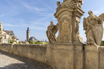Fototapeta premium Baroque Sculpture Gallery (Galerie soch) on Barborska street leading to St. Barbara's Church, Kutna Hora, Czech Republic