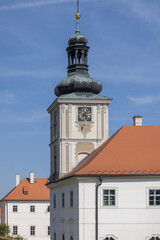 Fototapeta premium Clock tower of Baroque Jesuit College (Jezuitske koleje), Kutna Hora, Czech Republic