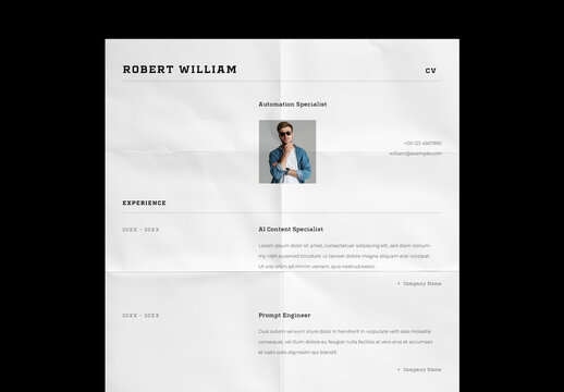 Minimalistic CV Design Layout