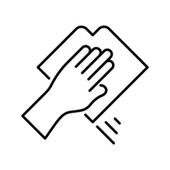 Fototapeta premium Surface cleaning icon. Home and housekeeping line symbol. Black and white.
