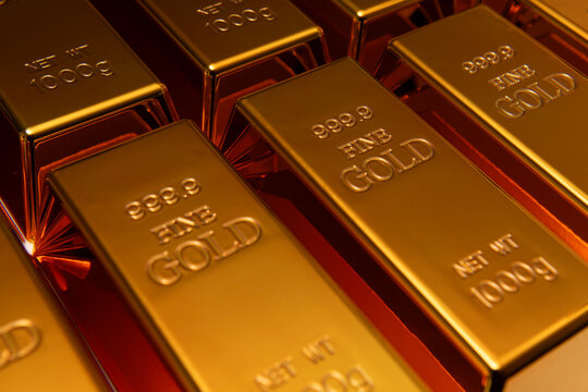 Fine gold concept. Gold bar background. Gold for investment and trading. Gold bar in investment.