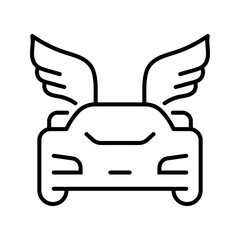 Fototapeta premium Race car icon. Transport and motorsport line symbol. Black and white.