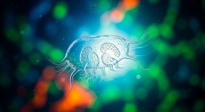 Microscopic View of a Paramecium, a Single-Celled Organism