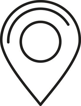 Location pin icon vector outline design template isolated on white background.