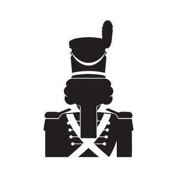 Nutcracker soldier silhouette vector flat illustration design.Adobe Illustrator Artwork