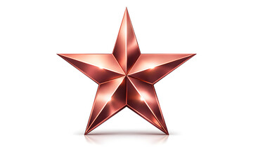 Fototapeta premium shiny copper star on white background