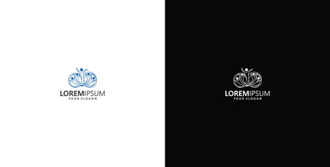 Fototapeta premium Elegant peacock logo design with customizable text placeholders for branding and identity