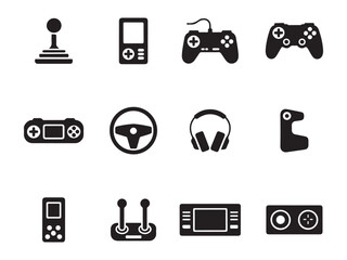 Game Console and Controller Silhouette Icons - Gaming Device Vector Shapes © rakibul_hridoy