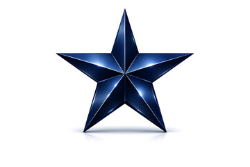 Obraz premium Shiny blue star symbol on white background