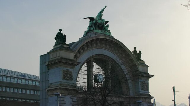 historic Torbogen arch at Lucerne main railway station, Switzerland