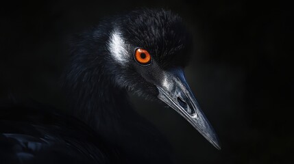 Obraz premium Close-up portrait of a black crane (1)
