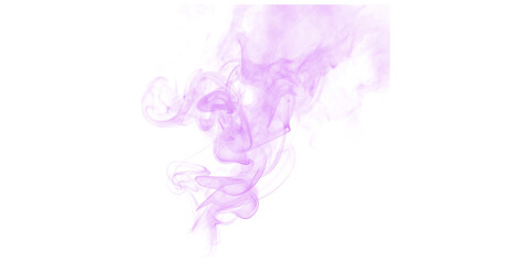 Obraz premium Purple abstract smoke swirls on black background with ethereal misty texture and mystical fluid vapor clouds in dark space