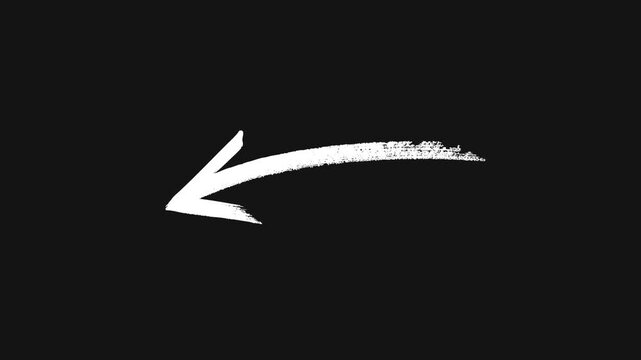 arrow graphic animation. Alpha channel black background animation.4k.