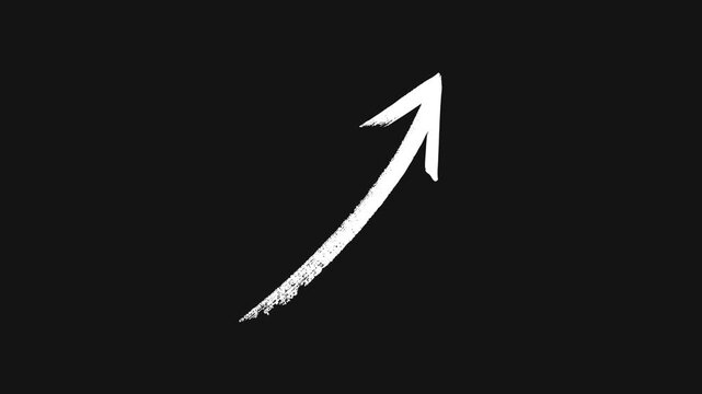 arrow graphic animation. Alpha channel black background animation.4k.