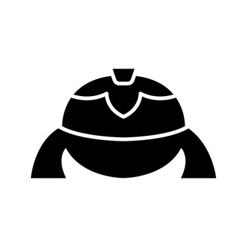 Bread salt icon. Food and ritual filled symbol. Black and white.
