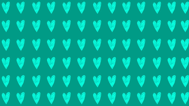 Small Green Heart Pattern Background