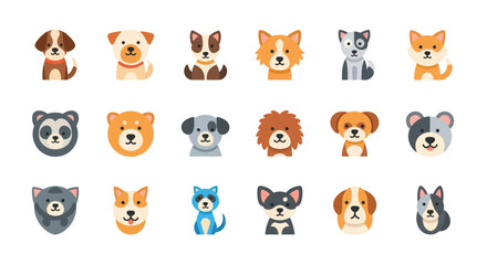 Fototapeta premium Dog breed illustrations collection