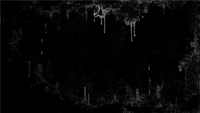 Vector Gloomy abstract textural elements with dripping water against the darkness, evokes feeling of decay and desolation.