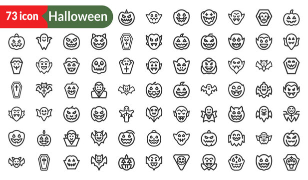 Black line halloween on white background black line white background