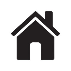 Fototapeta premium Black house with white outline and background home