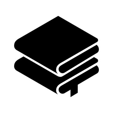 Book stack icon. Education and reading filled symbol. Black and white.