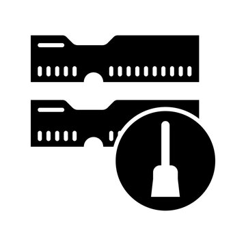Random access memory icon. Technology and computer memory filled symbol. Black and white.
