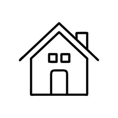 Fototapeta premium Simple black line of a house with a chimney home symbol 2