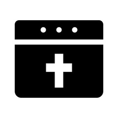 Fototapeta premium Easter calendar icon. Religion and easter calendar filled symbol. Black and white.