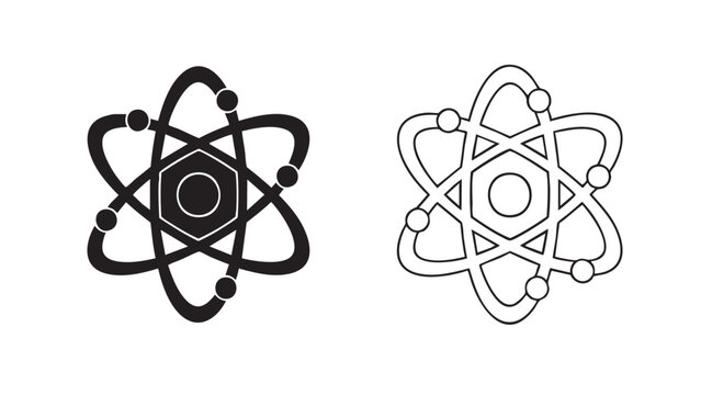 Atomic structure icon in flat style design