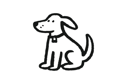Dog logo icon simple hand drawn vector