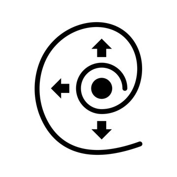 Gravitational waves icon. Science and astrophysics line symbol. Black and white.