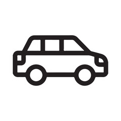 Obraz premium Black outline of a car vehicle white background