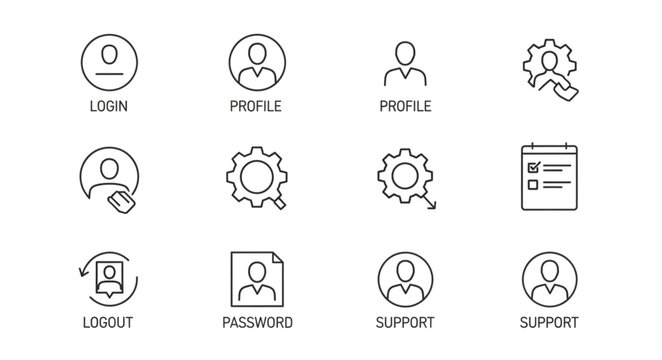 Collection of User Interface Icons for Digital Applications and Websites.