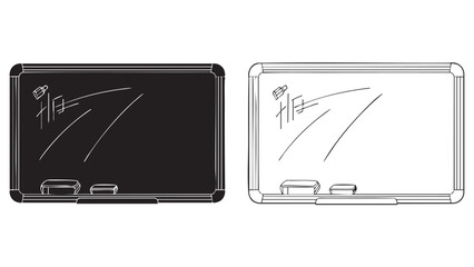 School blackboard icon in two design styles © Shamsul