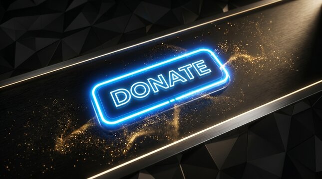 Donate: A glowing button calls to action, illuminating a path toward positive change and making a difference.