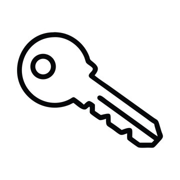 Black stylized key isolated on white background black key