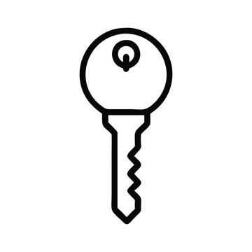 Black and white style key isolated on white background