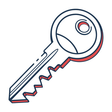 Red and black style key with wavy line white