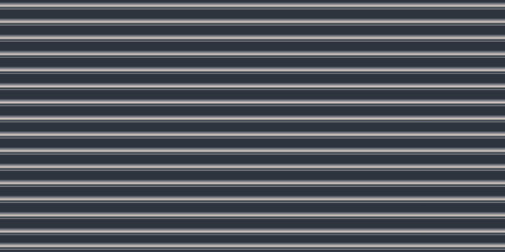Metallic silver and grey horizontal slats pattern. Seamless vector illustration of industrial steel shutter or window blinds texture for modern architectural background.