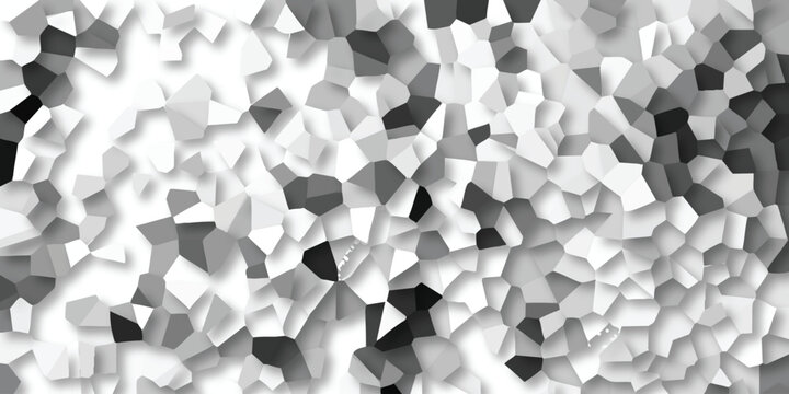 Abstract geometric mosaic pattern with grayscale polygons and subtle shadow effects creating depth and texture for modern backgrounds