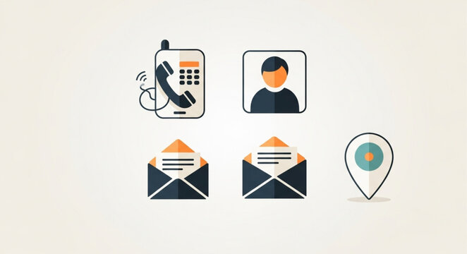 Collection of communication and contact icons for digital use.