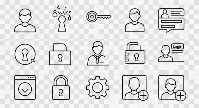 Collection of security and user profile icons.