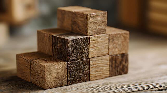 Implementation of the goal plan. Starting a business. New Years. Place the last piece of the wooden cube. The steps necessary to achieve the goal
