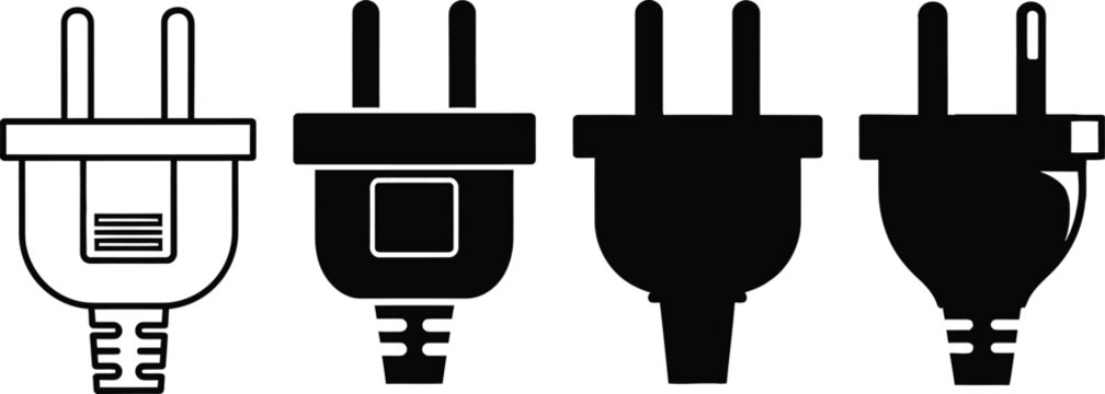 Four different electrical plugs a comparison of power connector types