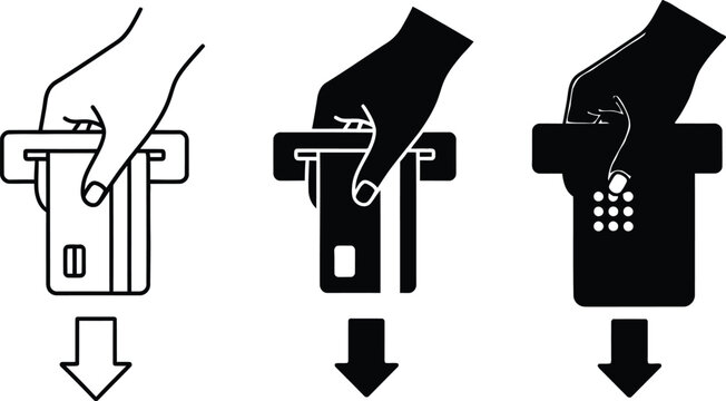 Atm transaction steps card insertion pin entry and cash retrieval