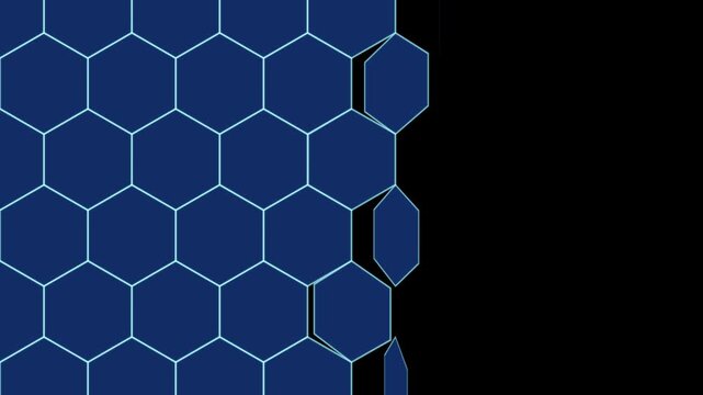 transparent hexagon pattern animation on alpha channel background