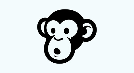Black and white monkey graphic © Andre