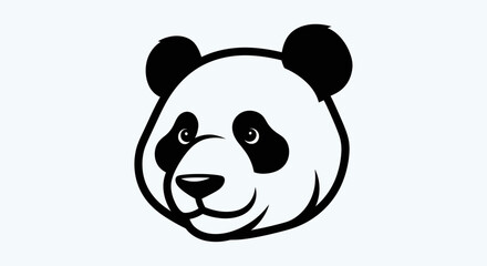 Black and white panda bear head graphic © Andre