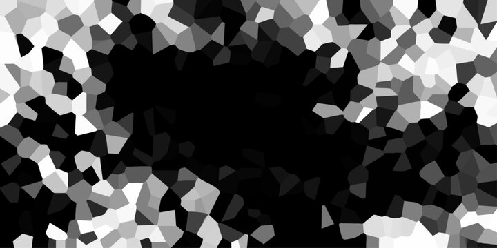 Abstract mosaic pattern with irregular geometric shapes in grayscale tones creating a textured background effect